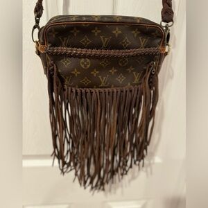 Vintage Boho repurposed LV bag